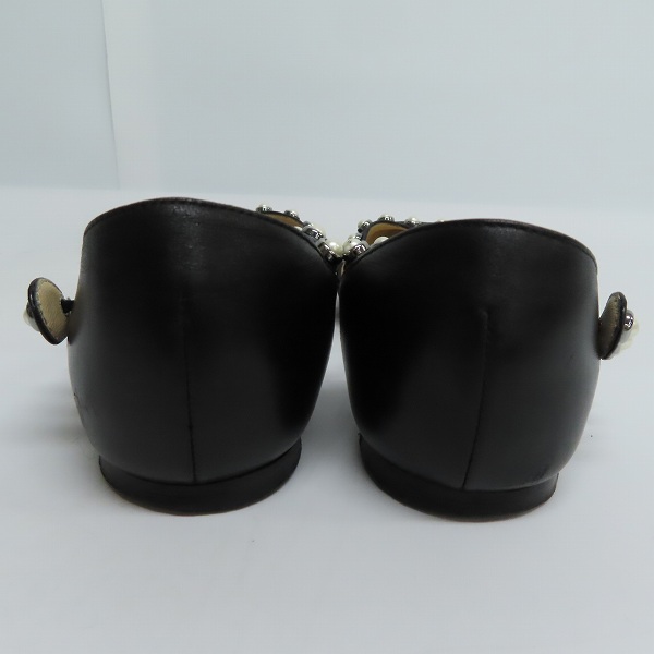 実際に弊社で買取させて頂いたJIMMY CHOO/ジミーチュウ パール装飾 アンクルストラップ フラットシューズ/36の画像 1枚目