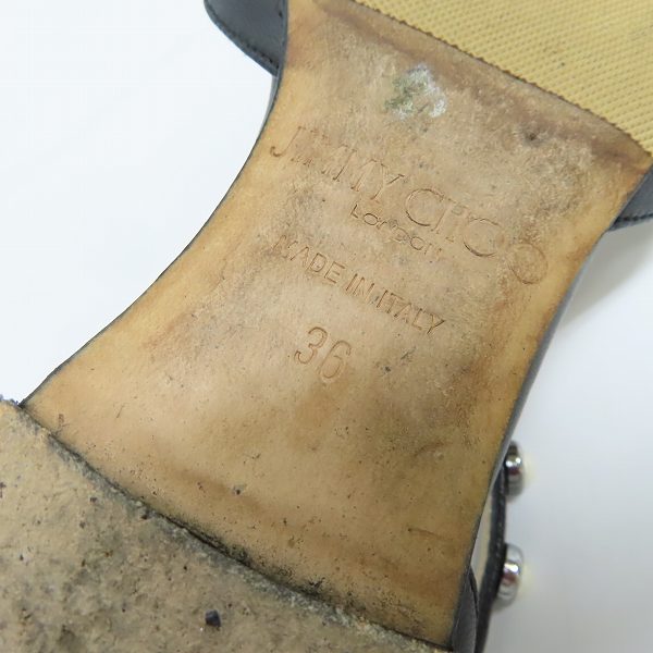 実際に弊社で買取させて頂いたJIMMY CHOO/ジミーチュウ パール装飾 アンクルストラップ フラットシューズ/36の画像 5枚目