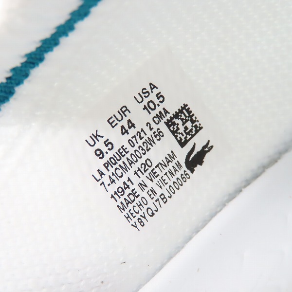 実際に弊社で買取させて頂いた【未使用】LACOSTE/ラコステ LA PIQUEE 0721 2 スニーカー CM00321/UK9.5の画像 5枚目