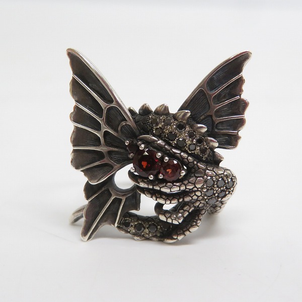 実際に弊社で買取させて頂いた【ギャラ付】Bloody Mary/ブラッディマリー リザードリング/ガーネット/ブラックダイヤパヴェ/17号の画像 1枚目