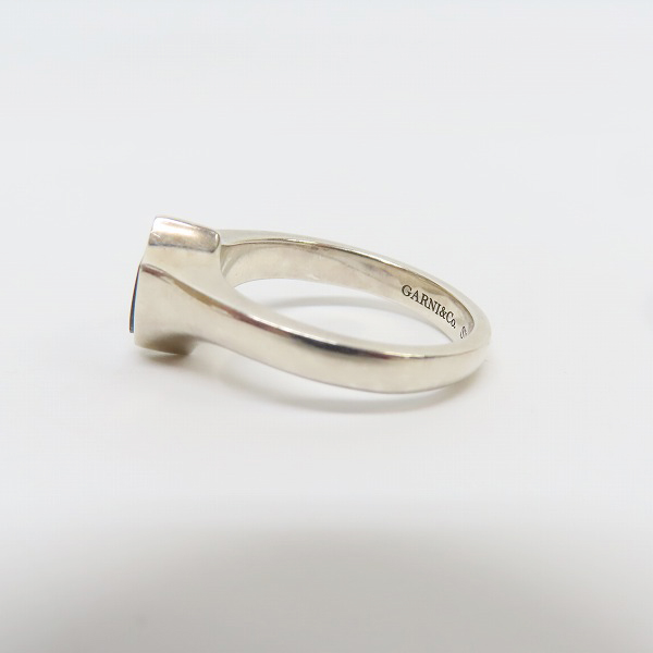 実際に弊社で買取させて頂いたGARNI/ガルニ ロゴ SV925 オニキス シルバー リング/指輪 17号の画像 2枚目