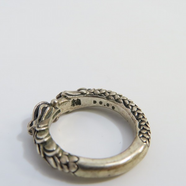 実際に弊社で買取させて頂いたBloody Mary/ブラッディマリー 四神 青龍 シルバーリング w/ブルーダイヤモンド 11号の画像 7枚目