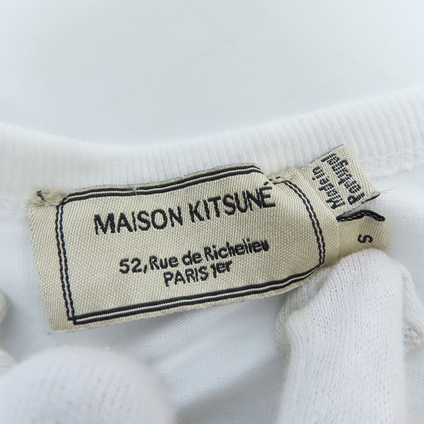 実際に弊社で買取させて頂いたMAISON KITSUNE/メゾンキツネ キツネ刺繍 胸ポケット Tシャツ SS17M704 /Sの画像 2枚目