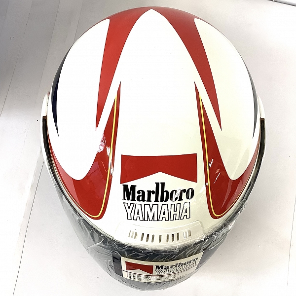 実際に弊社で買取させて頂いた【観賞用】YAMAHA/ヤマハ Marlboro フルフェイス ヘルメット 90791-1299M/57-58cm の画像 6枚目