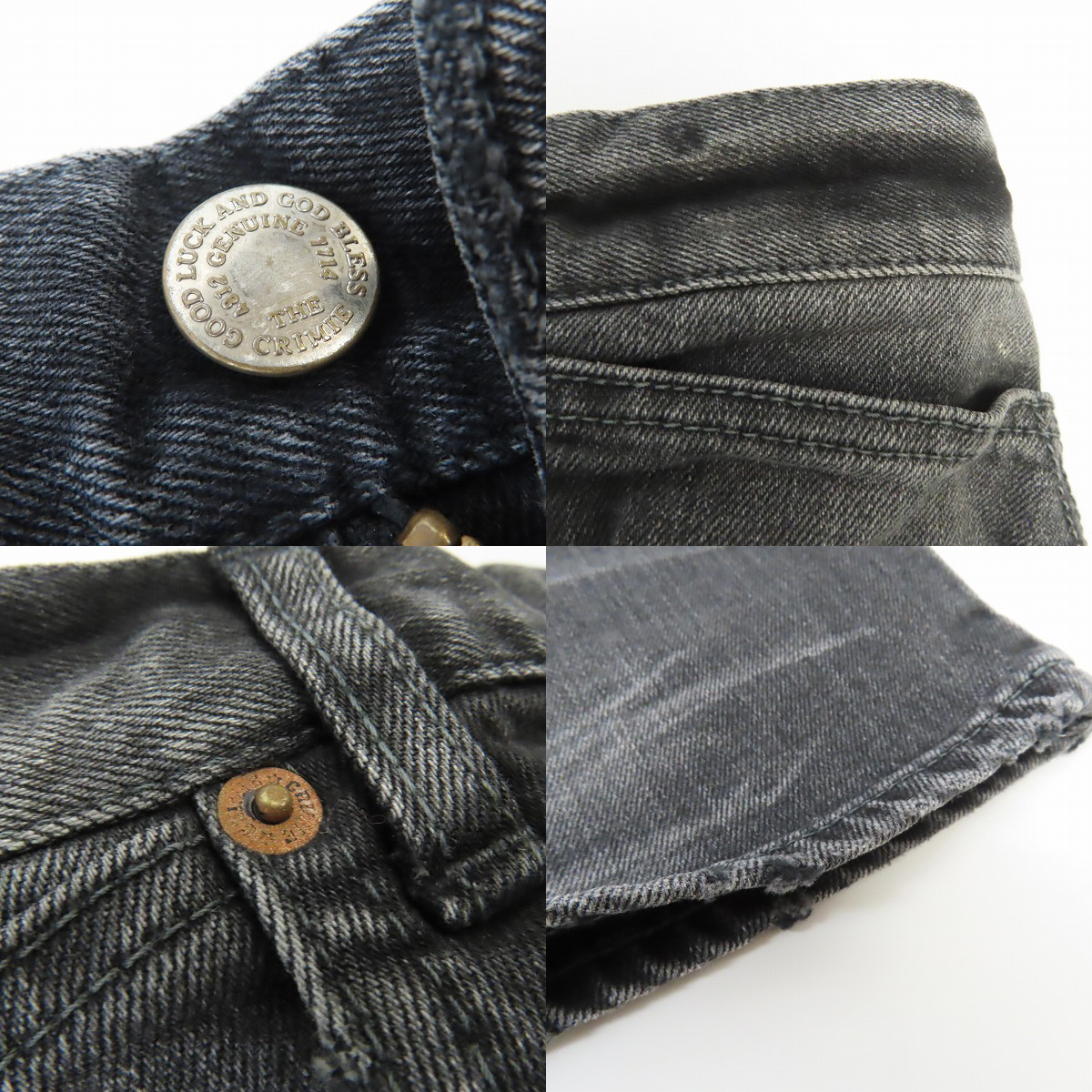 実際に弊社で買取させて頂いたTHE CRIMIE/クライミー ダメージペイント加工ストレッチデニムパンツ C1H5-BFPT-05/Lの画像 9枚目