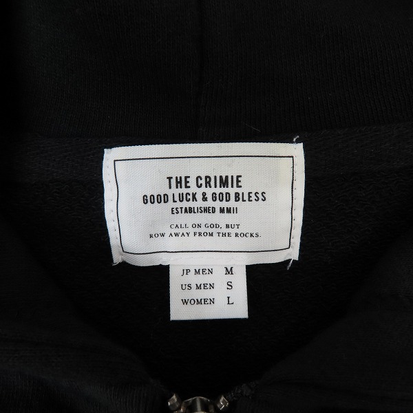 実際に弊社で買取させて頂いたTHE CRIMIE/クライミー ジップアップパーカー C1H5-SW06/Mの画像 2枚目