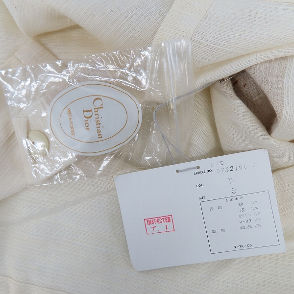 実際に弊社で買取させて頂いたChristian Dior/クリスチャンディオール セットアップ ノースリーブ/スカート リネン/麻混 /9の画像 8枚目