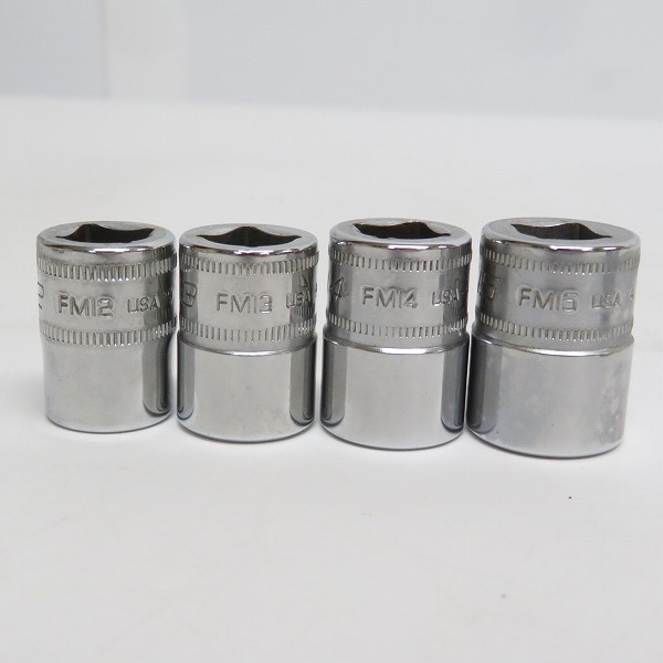 実際に弊社で買取させて頂いたSnap-on/スナップオン 3/8インチ ソケット シャロー 12角 FM8/9/10/11/12/13/14/15/16/17/18/19/21/22 14点セットの画像 4枚目