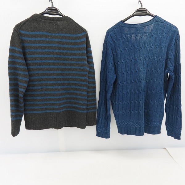 実際に弊社で買取させて頂いたBLUE BLUE/ブルーブルー ニットセーター クルーネック/Vネック 2点セットの画像 1枚目