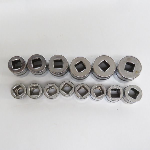 実際に弊社で買取させて頂いたSnap-on/スナップオン 3/8インチ ソケット シャロー 12角 FM8/9/10/11/12/13/14/15/16/17/18/19/21/22 14点セットの画像 1枚目