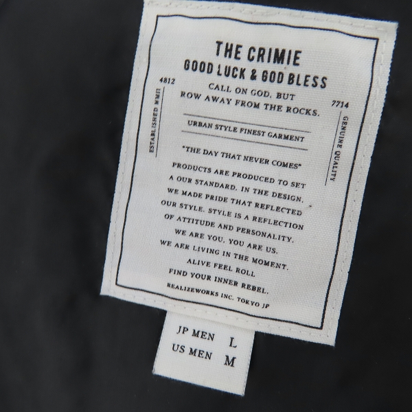 実際に弊社で買取させて頂いたTHE CRIMIE/クライミー パファージャケット/Lの画像 2枚目