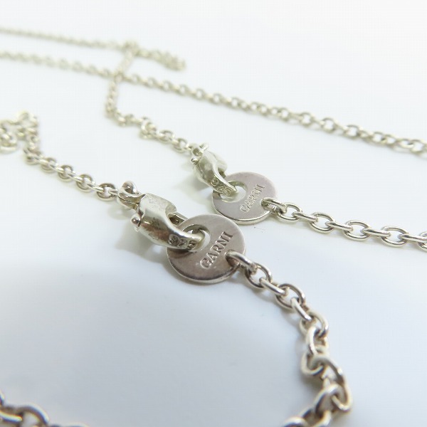 実際に弊社で買取させて頂いたGARNI/ガルニ ストーン SV スカル クロス ペンダント/ネックレスチェーン シルバー/2点セットの画像 6枚目