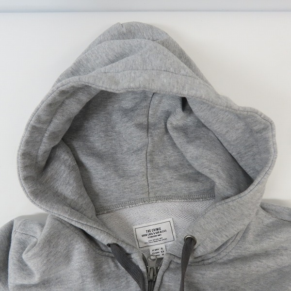 実際に弊社で買取させて頂いたCRIMIE/クライミー SWEAT ZIP PARKA THE LIFE/ジップアップパーカー グレー C1K1-SW14/Sの画像 4枚目
