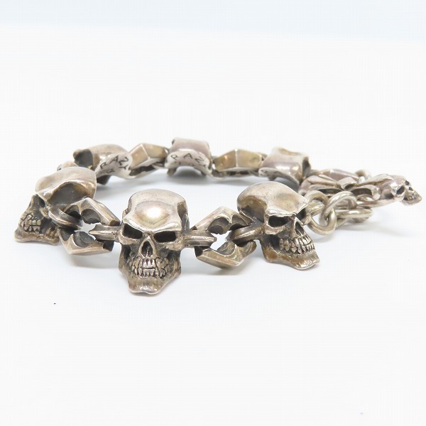 実際に弊社で買取させて頂いたCRAZY PIG/クレイジーピッグ 6サイコキラースカルリンク ブレスレット トライバルTバーの画像 2枚目