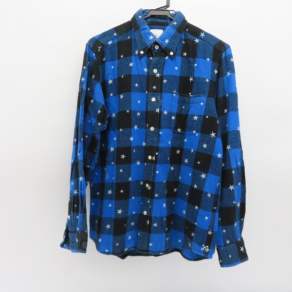 実際に弊社で買取させて頂いたuniform experiment/ユニフォームエクスペリメント スターチェック柄 長袖コットンシャツUE-101039/2