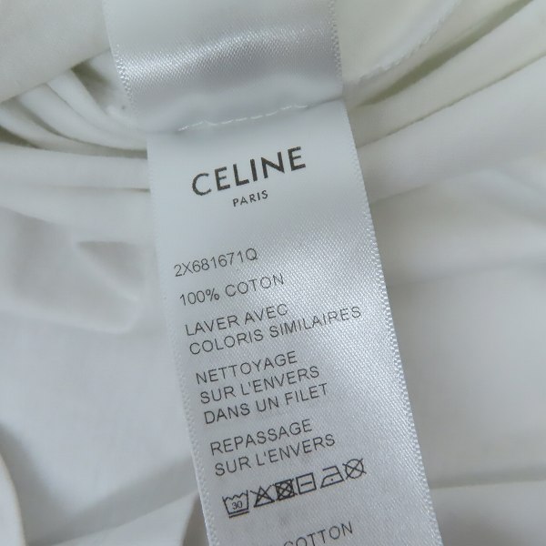 実際に弊社で買取させて頂いたCELINE/セリーヌ ロゴ 半袖 Tシャツ/カットソー 2X681671Q/XSの画像 4枚目