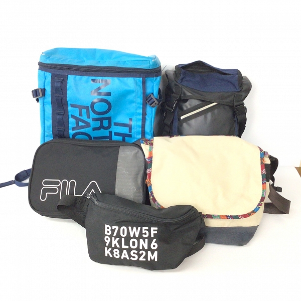 実際に弊社で買取させて頂いた【おまとめ品】THE NORTH FACE/ノースフェイス FILA/フィラ 他 リュック/ショルダーバッグ 等