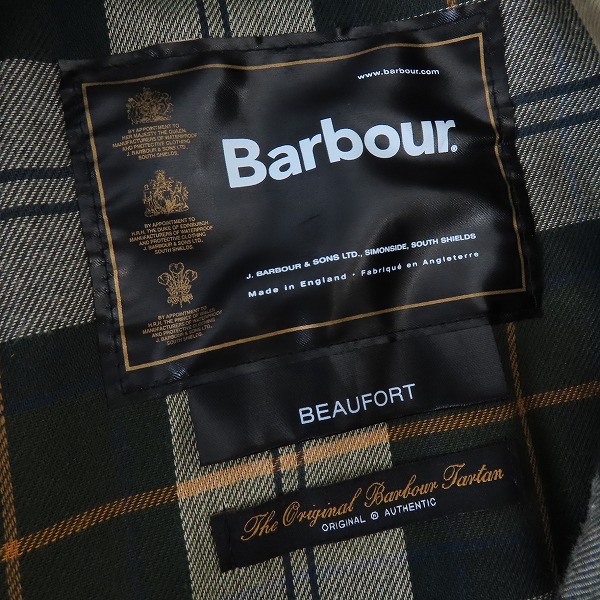 実際に弊社で買取させて頂いたBarbour/バブアー BEAUFORT ビューフォート ワックスドコットンジャケット 英国製 MWX0017SG9138/C38の画像 2枚目