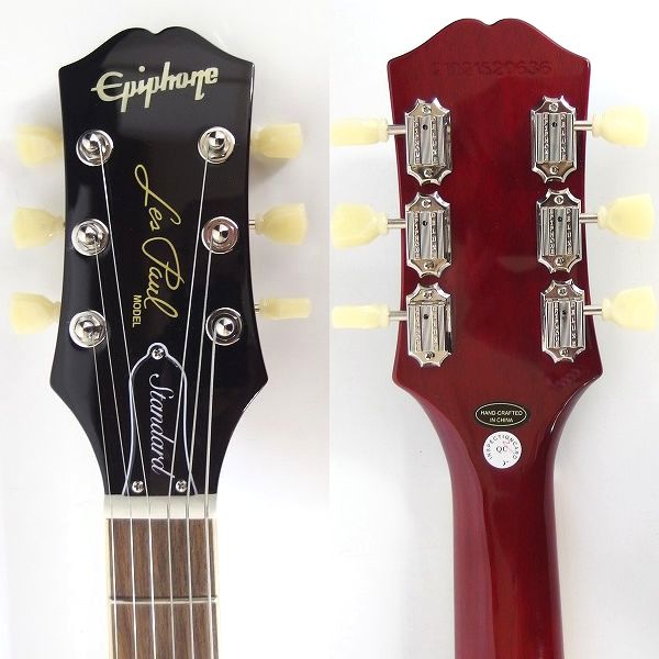 実際に弊社で買取させて頂いた★【美品】Epiphone/エピフォン Les Paul Standard/レスポールスタンダード 左利き用/レフティ ギグケース付の画像 2枚目