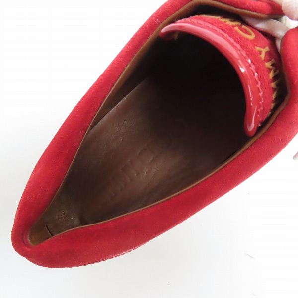 実際に弊社で買取させて頂いたJimmy Choo/ジミーチュウ スエード パテント ウイングチップ ローカット スニーカー/39の画像 4枚目