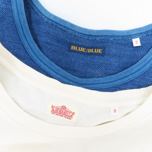 実際に弊社で買取させて頂いたHOLLYWOOD RANCH MARKET/ハリウッドランチマーケット BLUE BLUE/ブルーブルー クルーネックTシャツ/半袖 2点セットの画像 2枚目