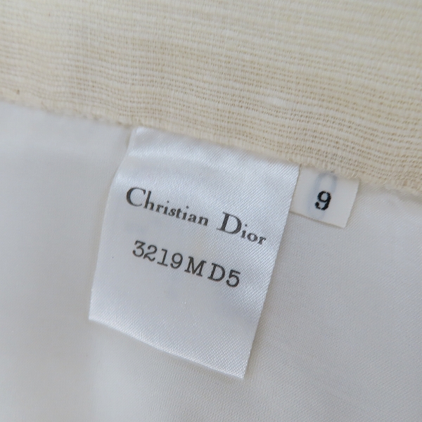実際に弊社で買取させて頂いたChristian Dior/クリスチャンディオール セットアップ ノースリーブ/スカート リネン/麻混 /9の画像 4枚目