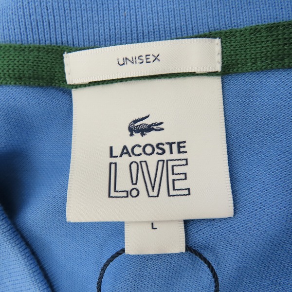 実際に弊社で買取させて頂いた(2)【未使用】LACOSTE/ラコステ メタルバッジプレーンポロシャツ ブルー PH9161L/Lの画像 2枚目