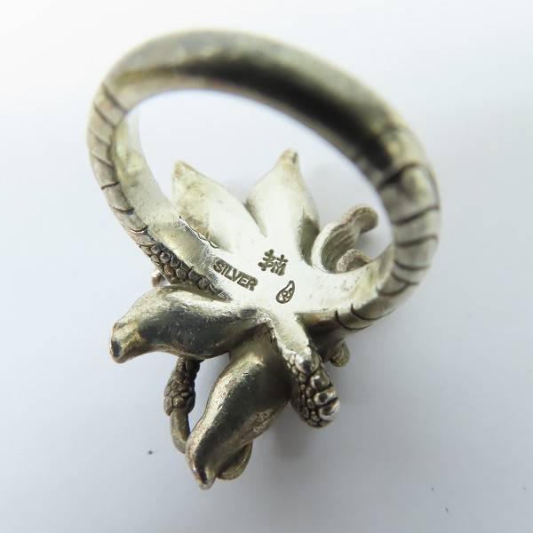 実際に弊社で買取させて頂いたBloody mary/ブラッディマリー 雨の日限定 レンテ リング w/グリーントルマリン/ブルートパーズ 13号の画像 6枚目