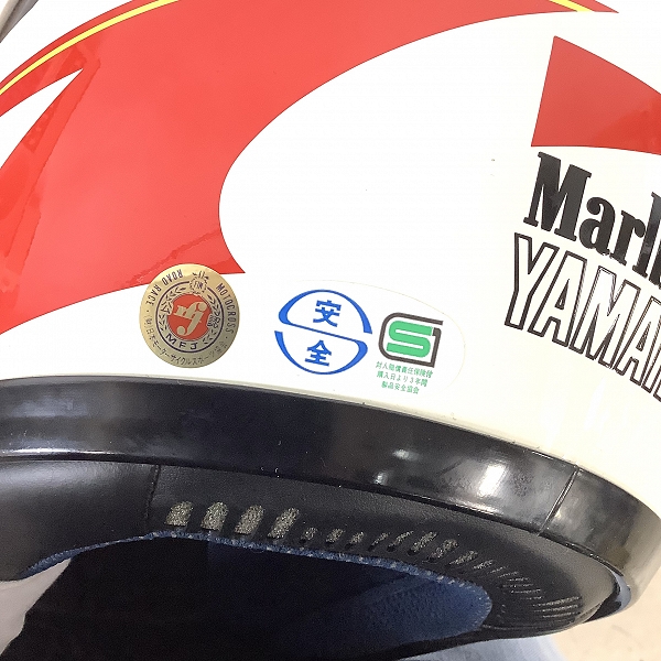 実際に弊社で買取させて頂いた【観賞用】YAMAHA/ヤマハ Marlboro フルフェイス ヘルメット 90791-1299M/57-58cm の画像 7枚目