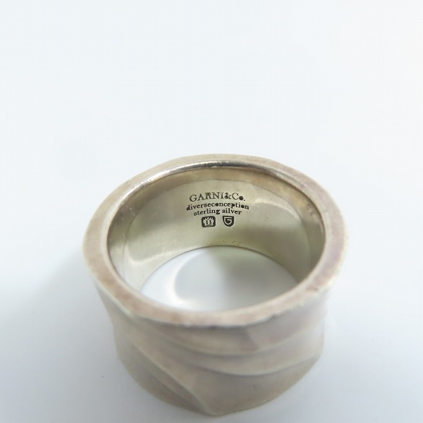 実際に弊社で買取させて頂いたGARNI/ガルニ sterling silver ワイド リング/指輪 21号/2点セットの画像 4枚目
