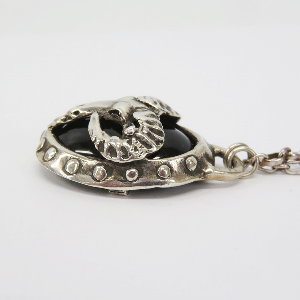 実際に弊社で買取させて頂いたALEXSTREETER/アレックスストリーター ゴートヘッド オニキスペンダント/ネックレスの画像 3枚目