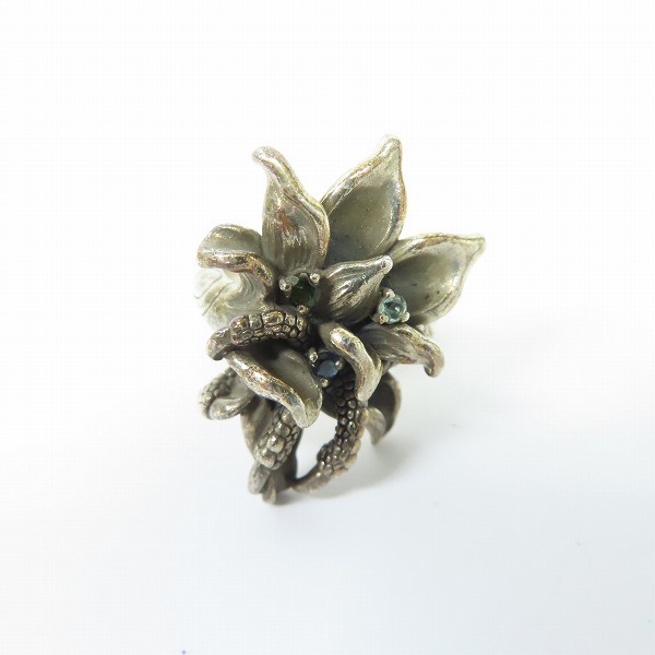 実際に弊社で買取させて頂いたBloody mary/ブラッディマリー 雨の日限定 レンテ リング w/グリーントルマリン/ブルートパーズ 13号の画像 1枚目