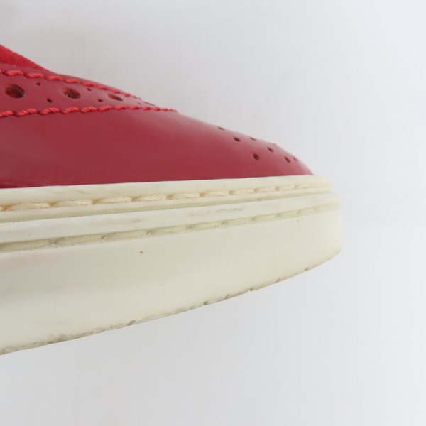 実際に弊社で買取させて頂いたJimmy Choo/ジミーチュウ スエード パテント ウイングチップ ローカット スニーカー/39の画像 8枚目