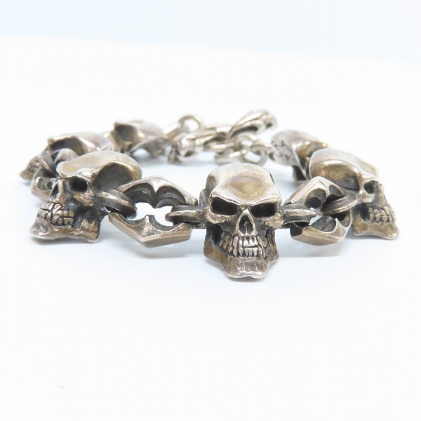 実際に弊社で買取させて頂いたCRAZY PIG/クレイジーピッグ 6サイコキラースカルリンク ブレスレット トライバルTバーの画像 1枚目