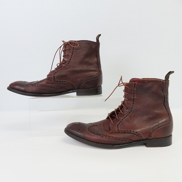 実際に弊社で買取させて頂いたPaul Smith/ポールスミス レースアップ レザー カントリーブーツ/7の画像 3枚目