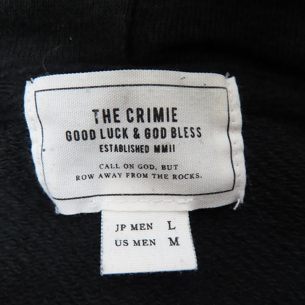 実際に弊社で買取させて頂いたTHE CRIMIE/クライミー ロゴプルオーバーパーカー CIH5-SW04/Lの画像 2枚目
