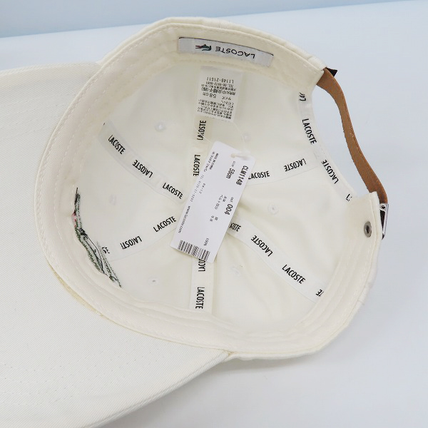 実際に弊社で買取させて頂いたLACOSTE/ラコステ キャップ ロゴ ホワイトの画像 4枚目