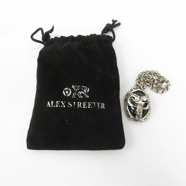 実際に弊社で買取させて頂いたALEXSTREETER/アレックスストリーター ゴートヘッド オニキスペンダント/ネックレスの画像 7枚目