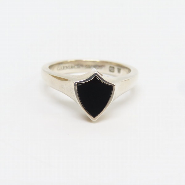 実際に弊社で買取させて頂いたGARNI/ガルニ ロゴ SV925 オニキス シルバー リング/指輪 17号の画像 1枚目