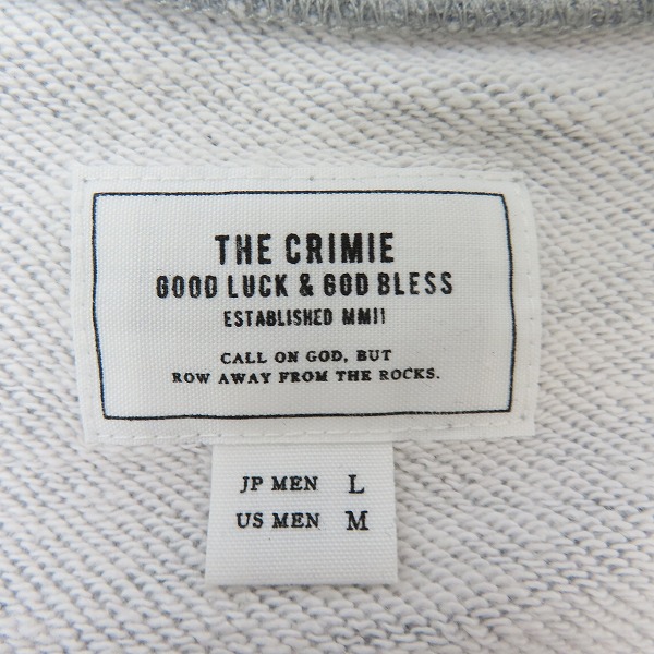 実際に弊社で買取させて頂いたTHE CRIMIE/クライミー ロゴスウェット C1K1-SW10/Lの画像 2枚目