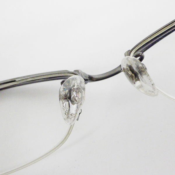 実際に弊社で買取させて頂いた999.9/フォーナインズ ハーフリム TITANIUM メガネフレーム 眼鏡/アイウェア S-320Tの画像 4枚目