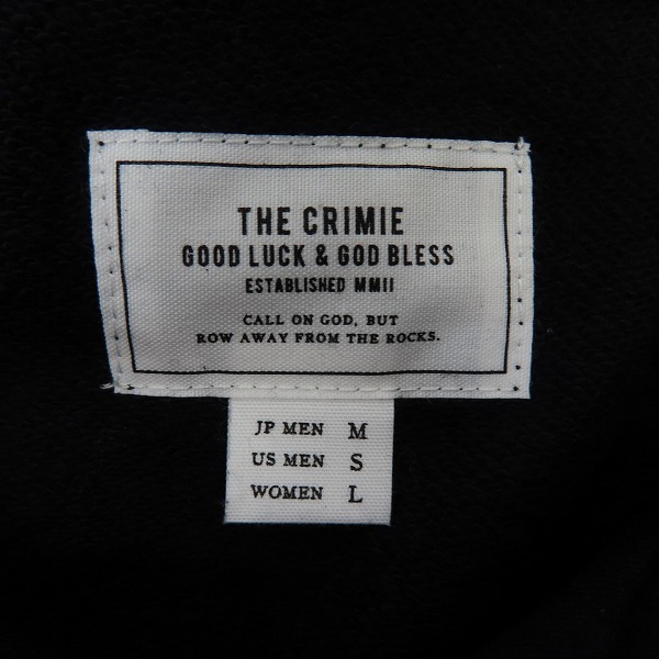 実際に弊社で買取させて頂いたTHE CRIMIE/クライミー ジップアップパーカー C1K1-SW15/Mの画像 2枚目