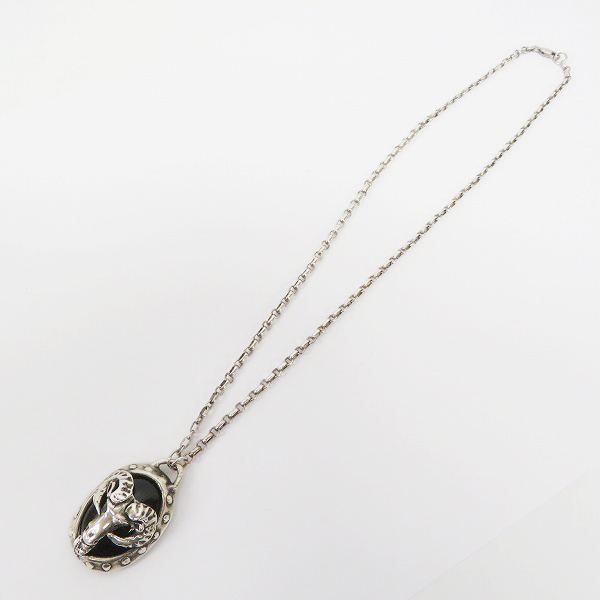 実際に弊社で買取させて頂いたALEXSTREETER/アレックスストリーター ゴートヘッド オニキスペンダント/ネックレスの画像 6枚目