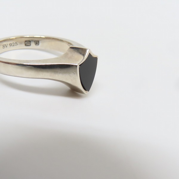 実際に弊社で買取させて頂いたGARNI/ガルニ ロゴ SV925 オニキス シルバー リング/指輪 17号の画像 8枚目