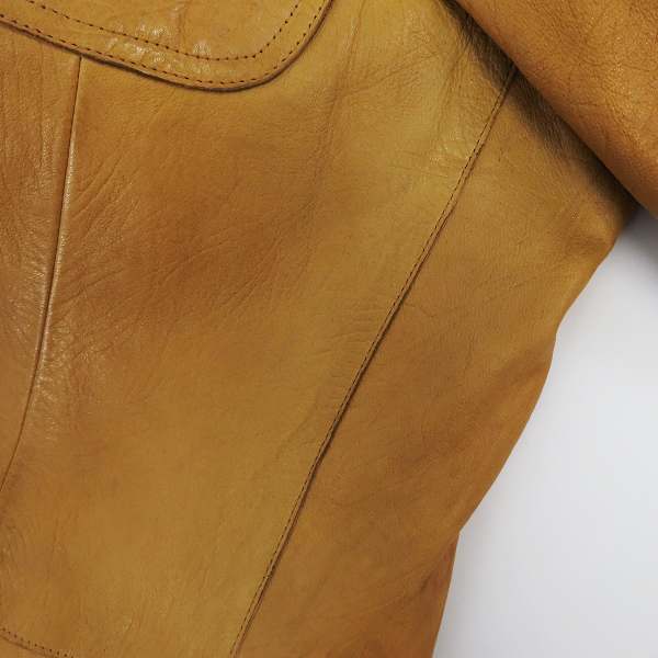 実際に弊社で買取させて頂いたHUGO BOSS/ヒューゴボス  ラム レザー2Bジャケット/ブラウン系/52の画像 6枚目