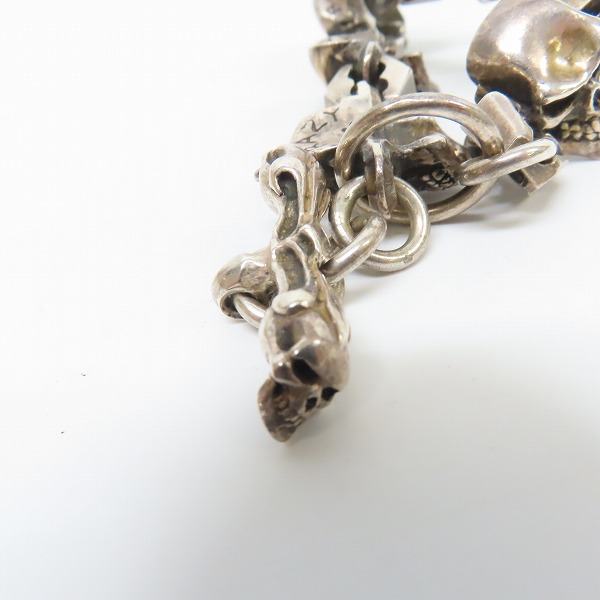 実際に弊社で買取させて頂いたCRAZY PIG/クレイジーピッグ 6サイコキラースカルリンク ブレスレット トライバルTバーの画像 8枚目