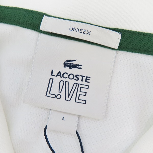 実際に弊社で買取させて頂いた【未使用】LACOSTE/ラコステ メタルバッジプレーンポロシャツ ホワイト PH9161L/Lの画像 2枚目