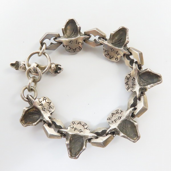 実際に弊社で買取させて頂いたCRAZY PIG/クレイジーピッグ 6サイコキラースカルリンク ブレスレット トライバルTバーの画像 6枚目