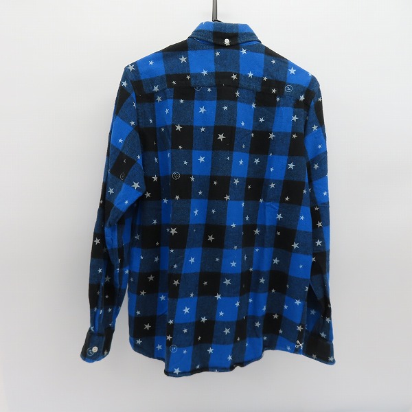 実際に弊社で買取させて頂いたuniform experiment/ユニフォームエクスペリメント スターチェック柄 長袖コットンシャツUE-101039/2の画像 1枚目