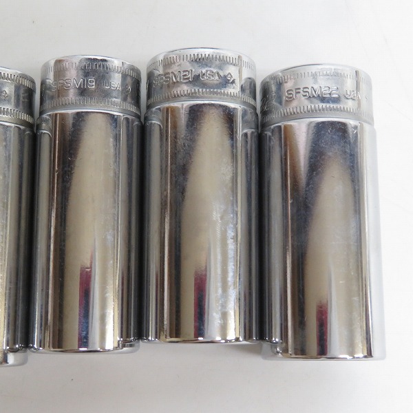 実際に弊社で買取させて頂いたSnap-on/スナップオン 3/8SQ ディープソケット SFSM8/9/10/11/12/13/14/15/16/17/18/19/21/22 14点セットの画像 5枚目